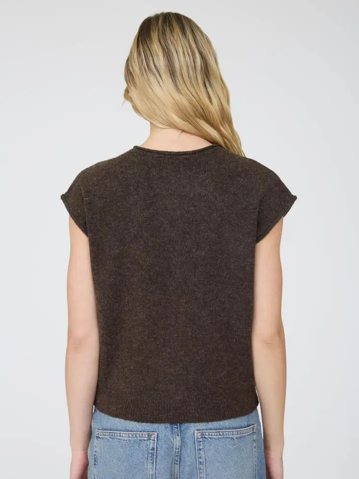 Chocolate Sleeveless Cardigan