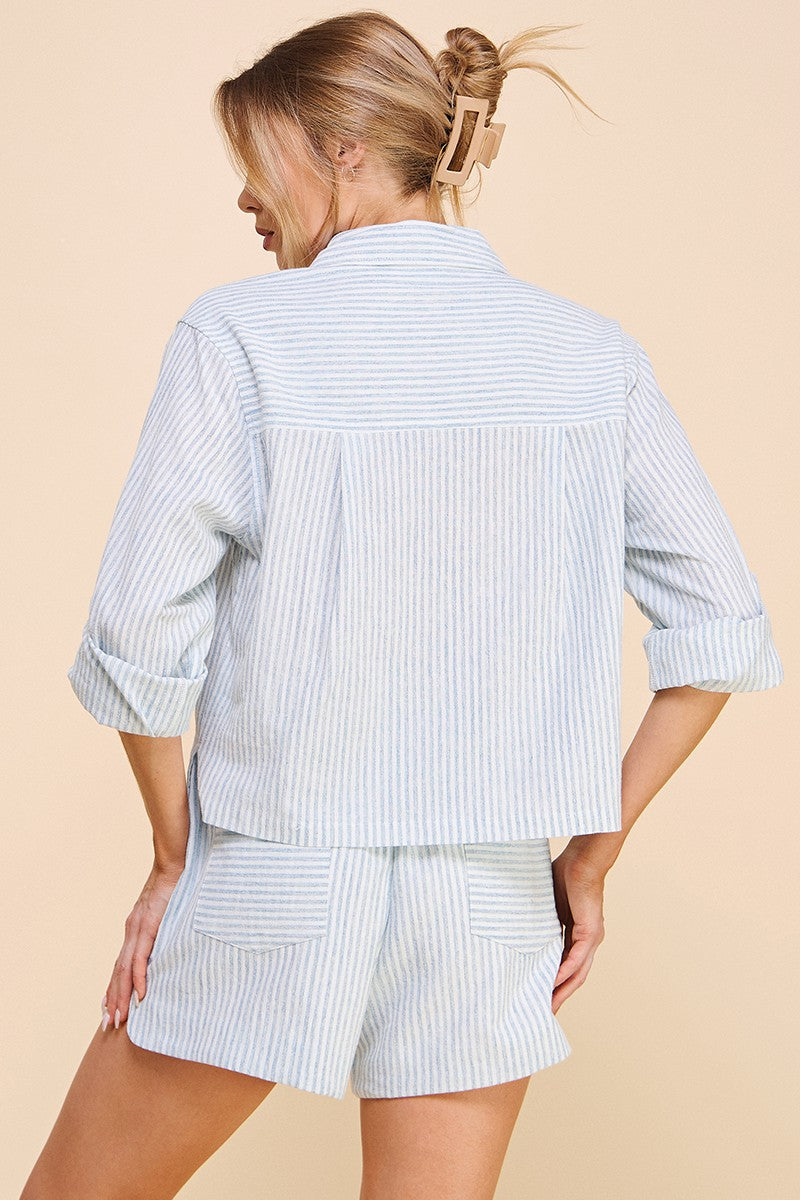 Blue Stripe Linen Shirt