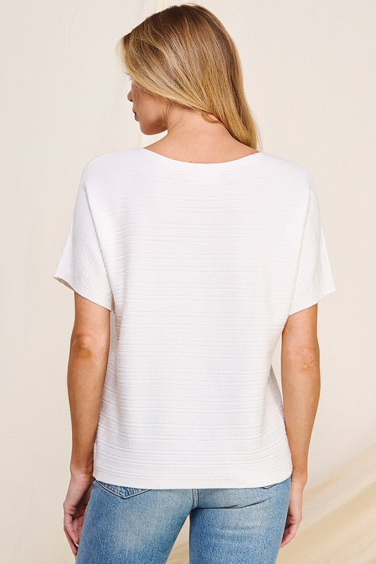 Off White Short Sleeve Top