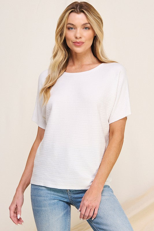 Off White Short Sleeve Top