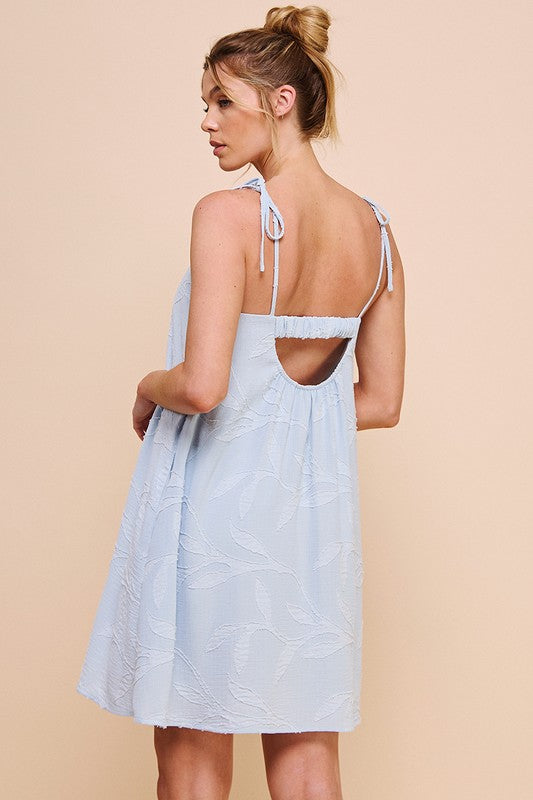 Baby Blue Flowy Woven Dress