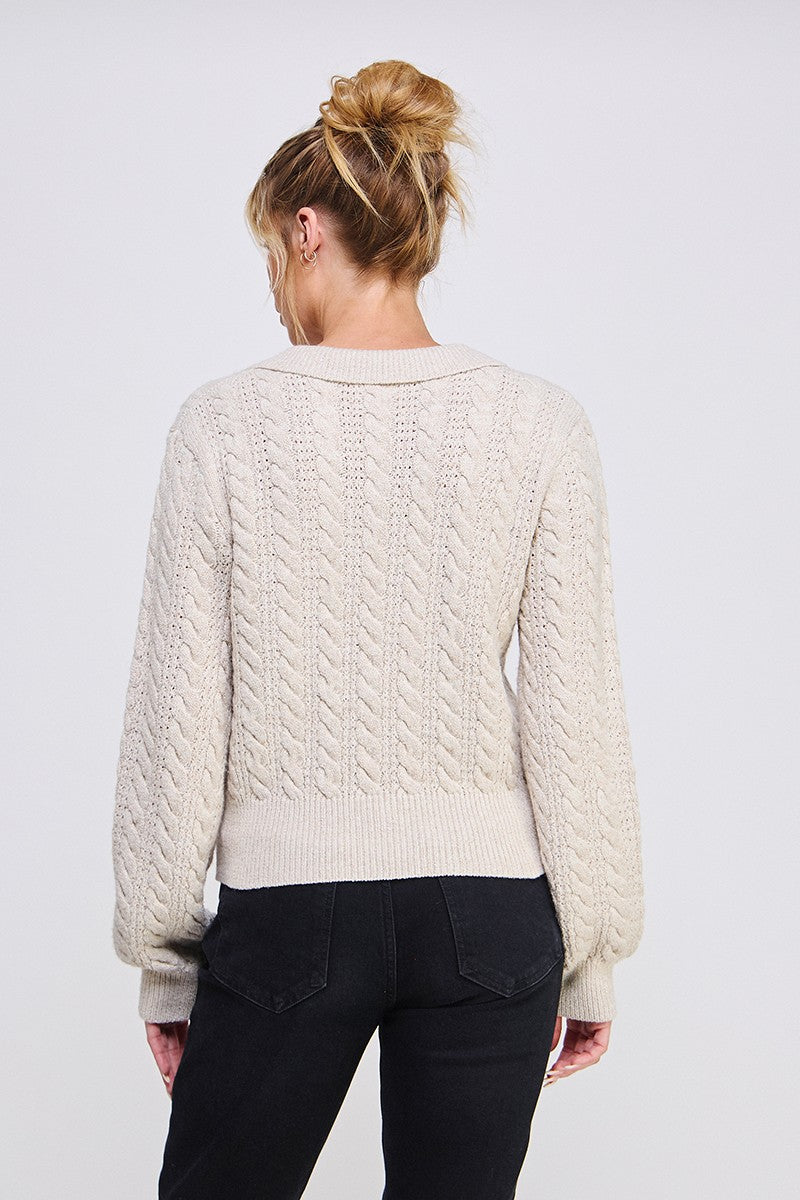 Heather Oat Collar Pullover