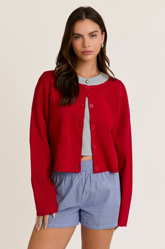 Red Sweater Cardigan