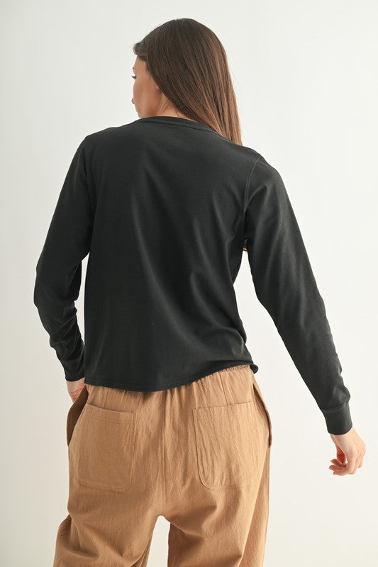 Black Cotton Long Sleeve