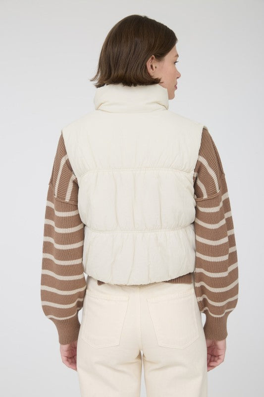 Ivory Collared Puffer Vest
