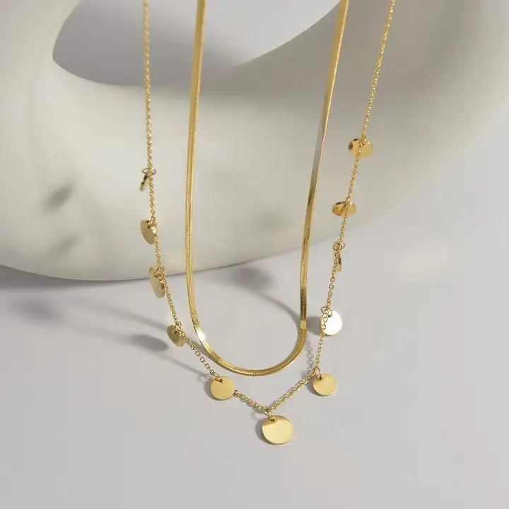 Free Disc Layer Necklace