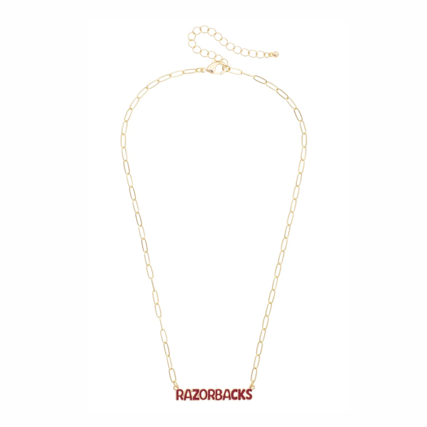 Arkansas Razorbacks Puffy Nameplate Necklace