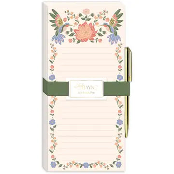 Hummingbird Magnetic List Pad with Pen