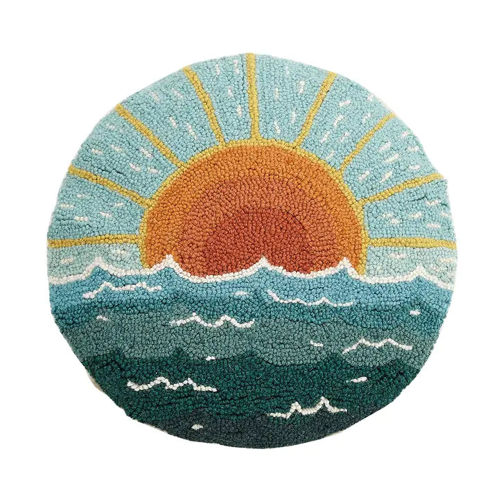 Circular Sun Seascape Hook Pillow