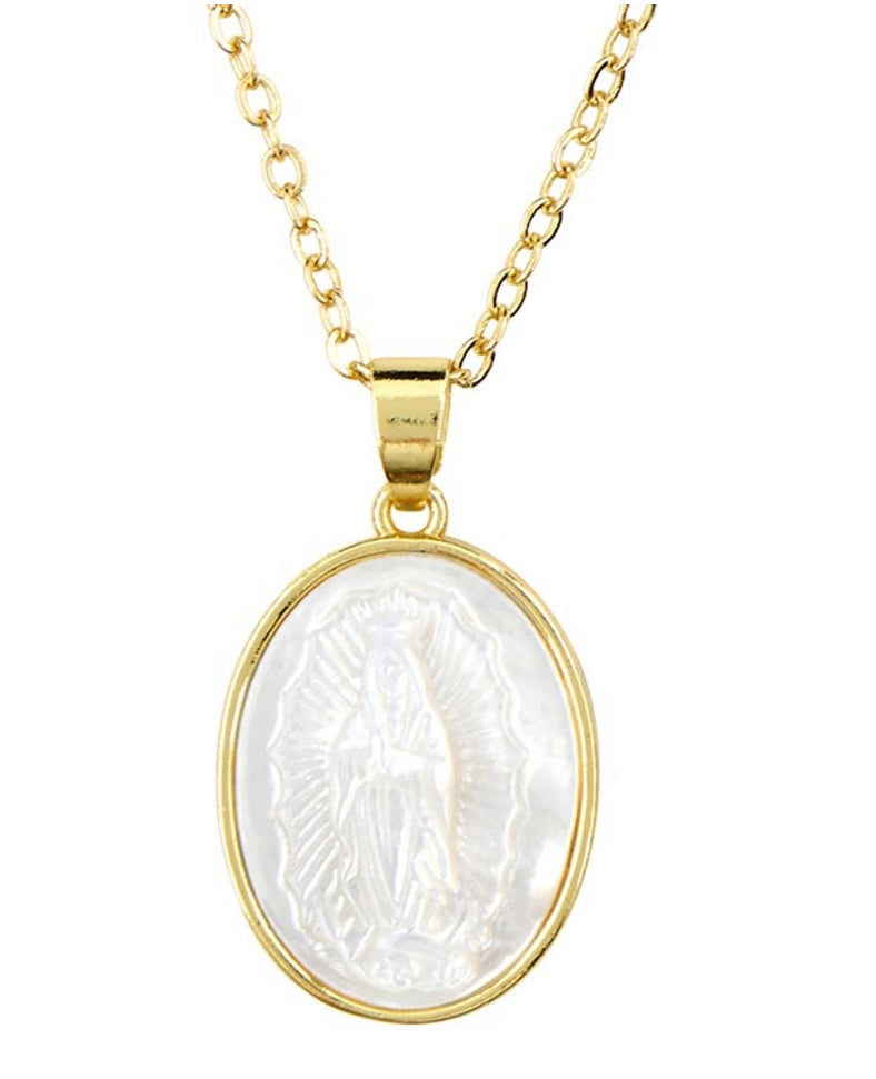 Oval Shaped Our Lady of Guadalupe Necklace