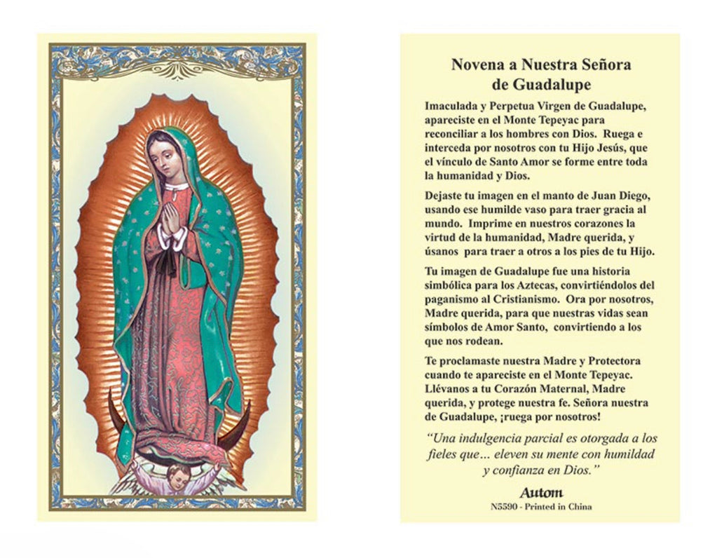 Our Lady of Guadalupe Spanish Laminated Holy Card