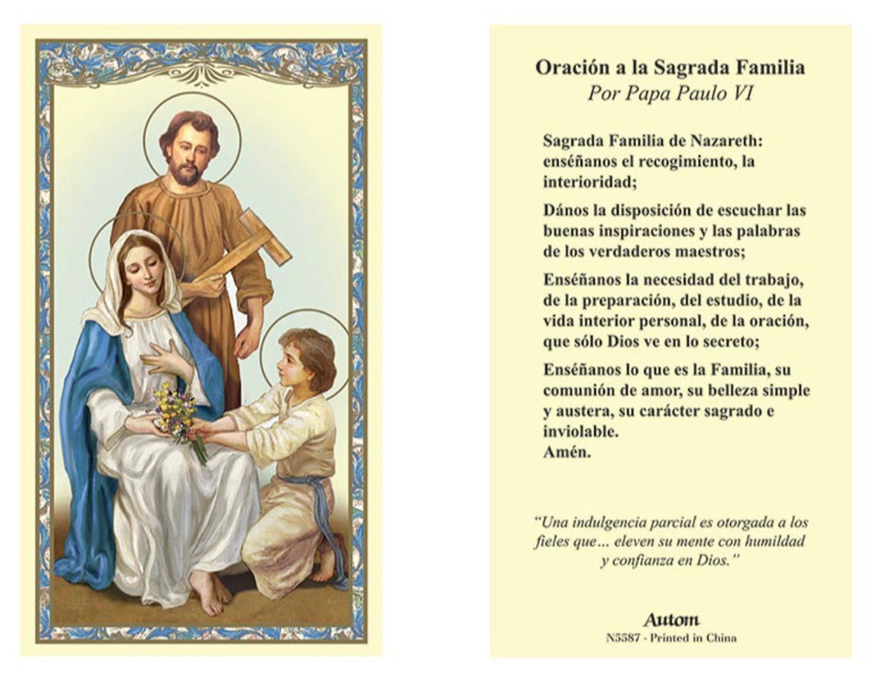 Holy Family Spanish Laminated Holy Card