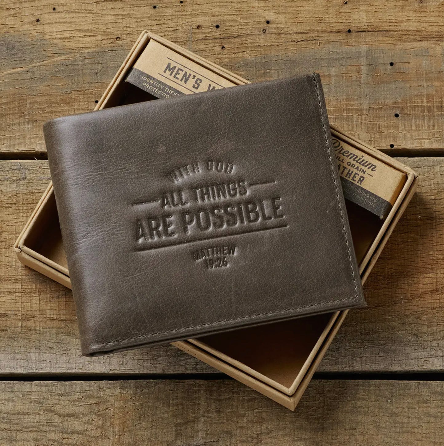 Wallet Leather With God All Things Are Possible Matt.19:26