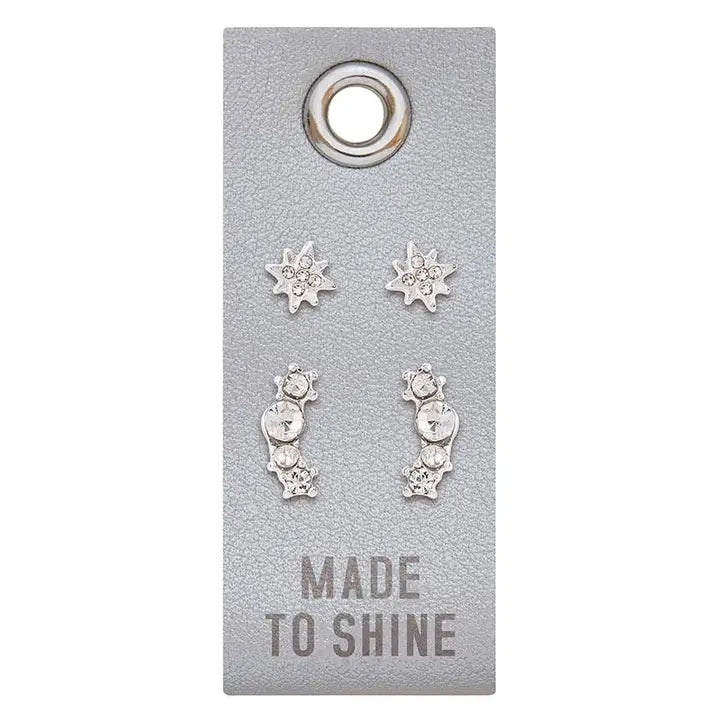 Double Leather Tag Earrings