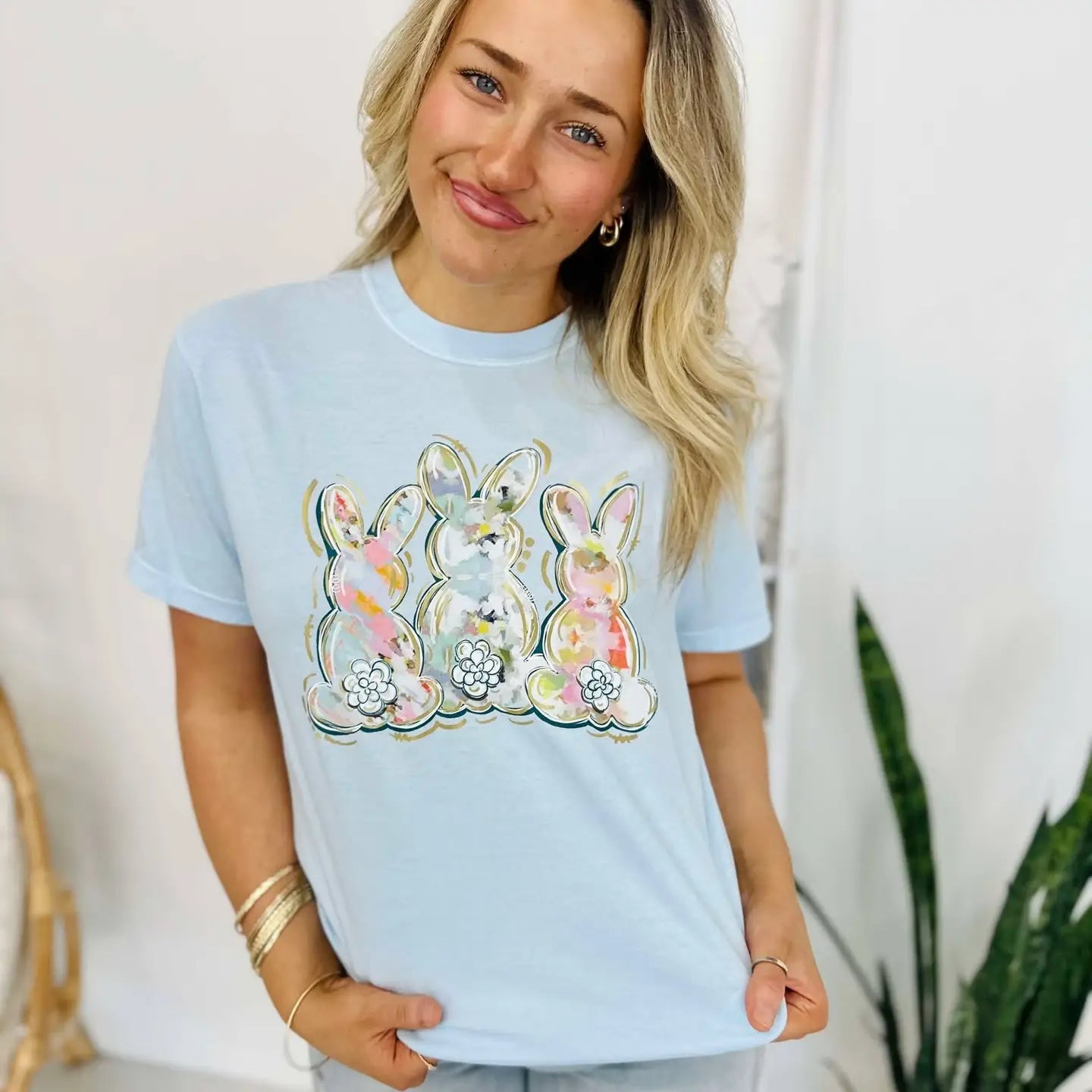 Watercolor Trio Bunny Tee