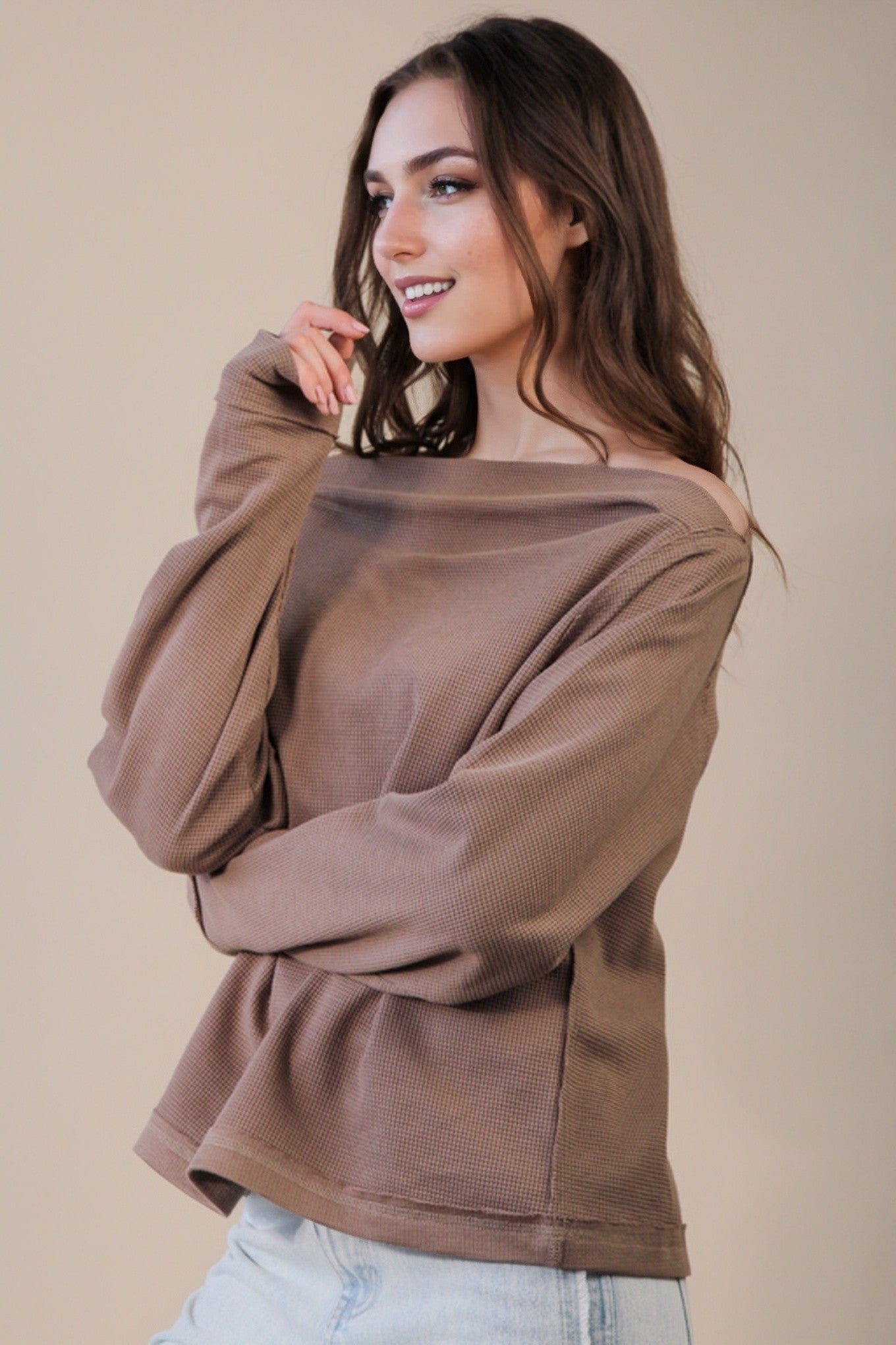 Mocha Boat Neck Top