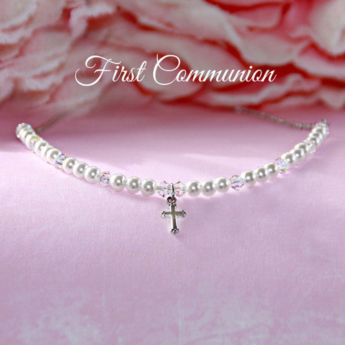 First Communion Gift Boxed Pearl Necklace