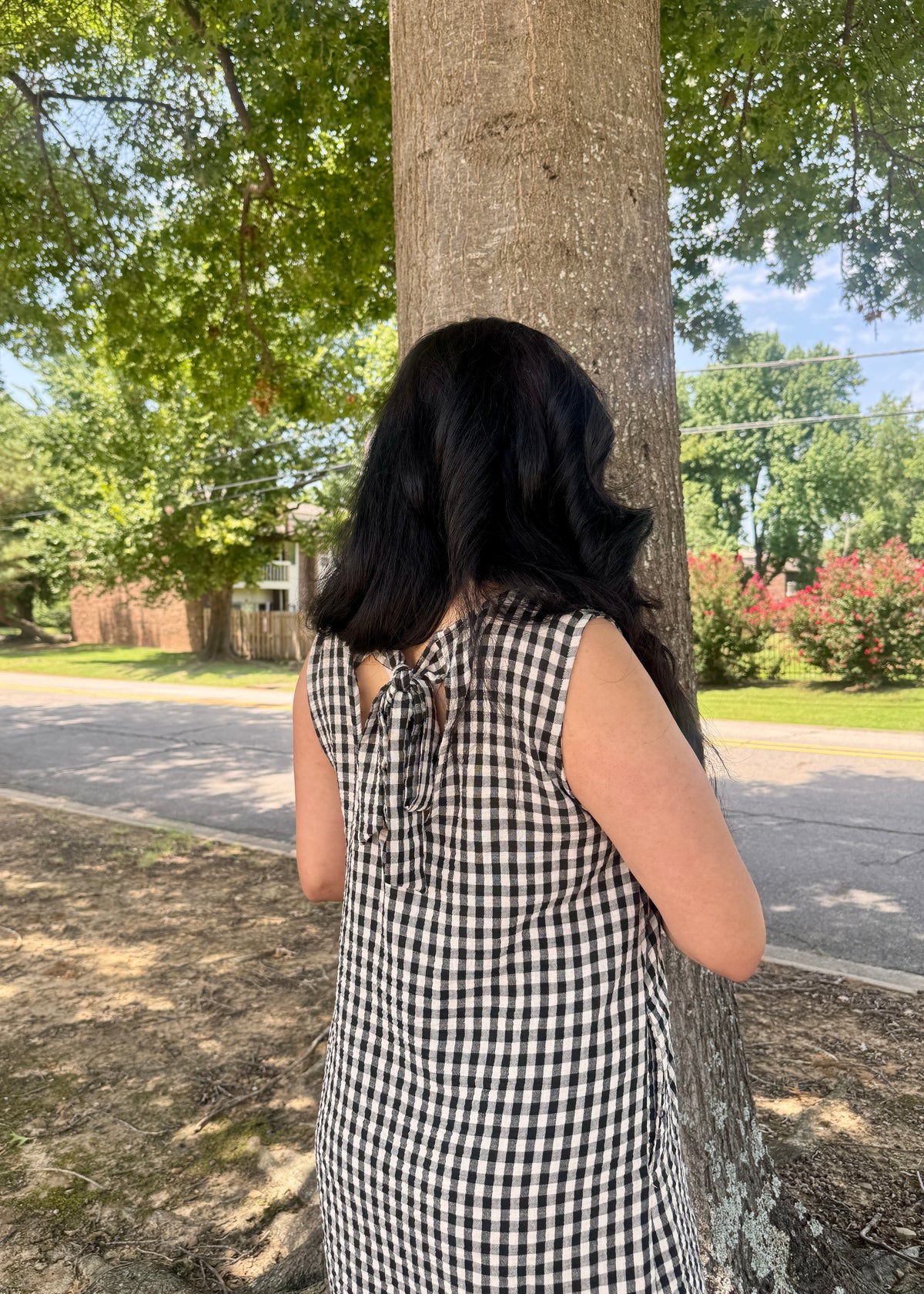 Black/Cream Gingham Dress
