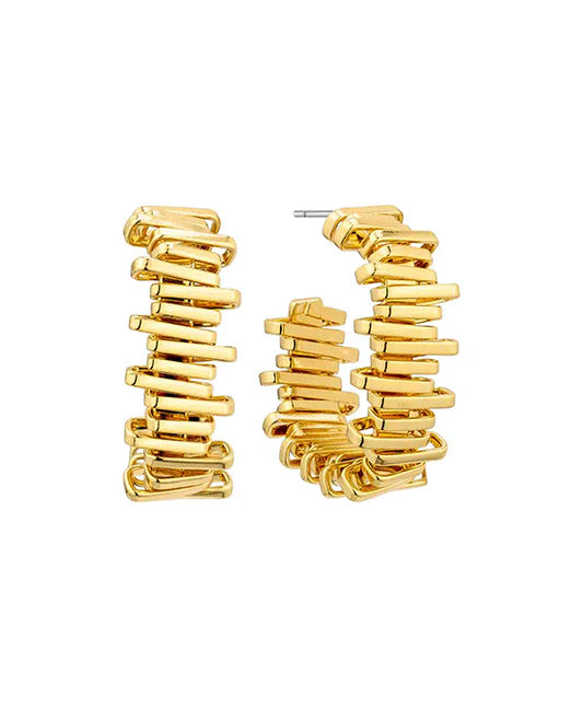 Square Texture Hoop Earring