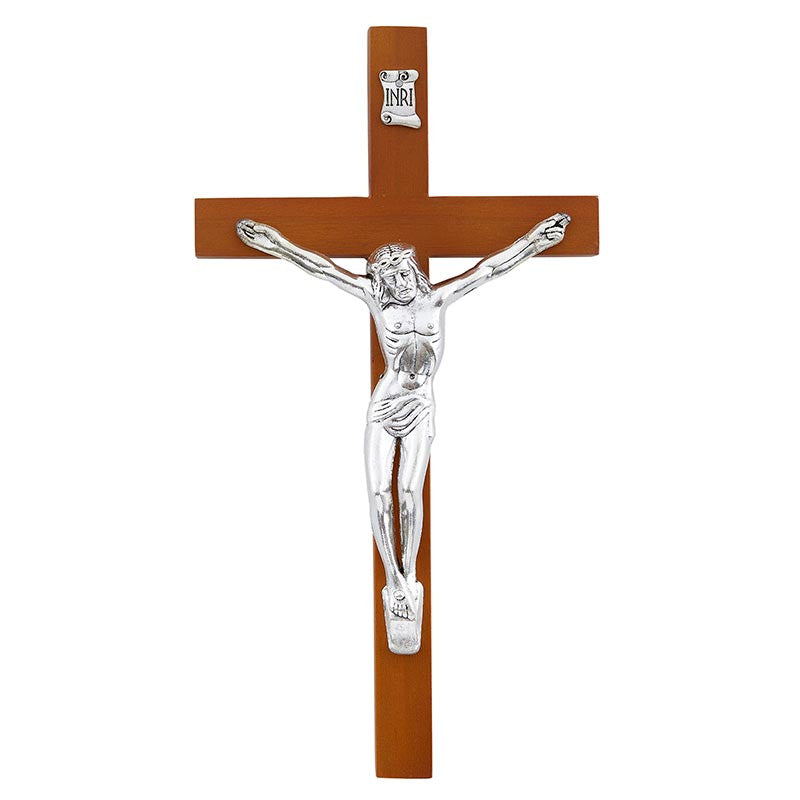 10” Olive Wood Finish Wall Crucifix