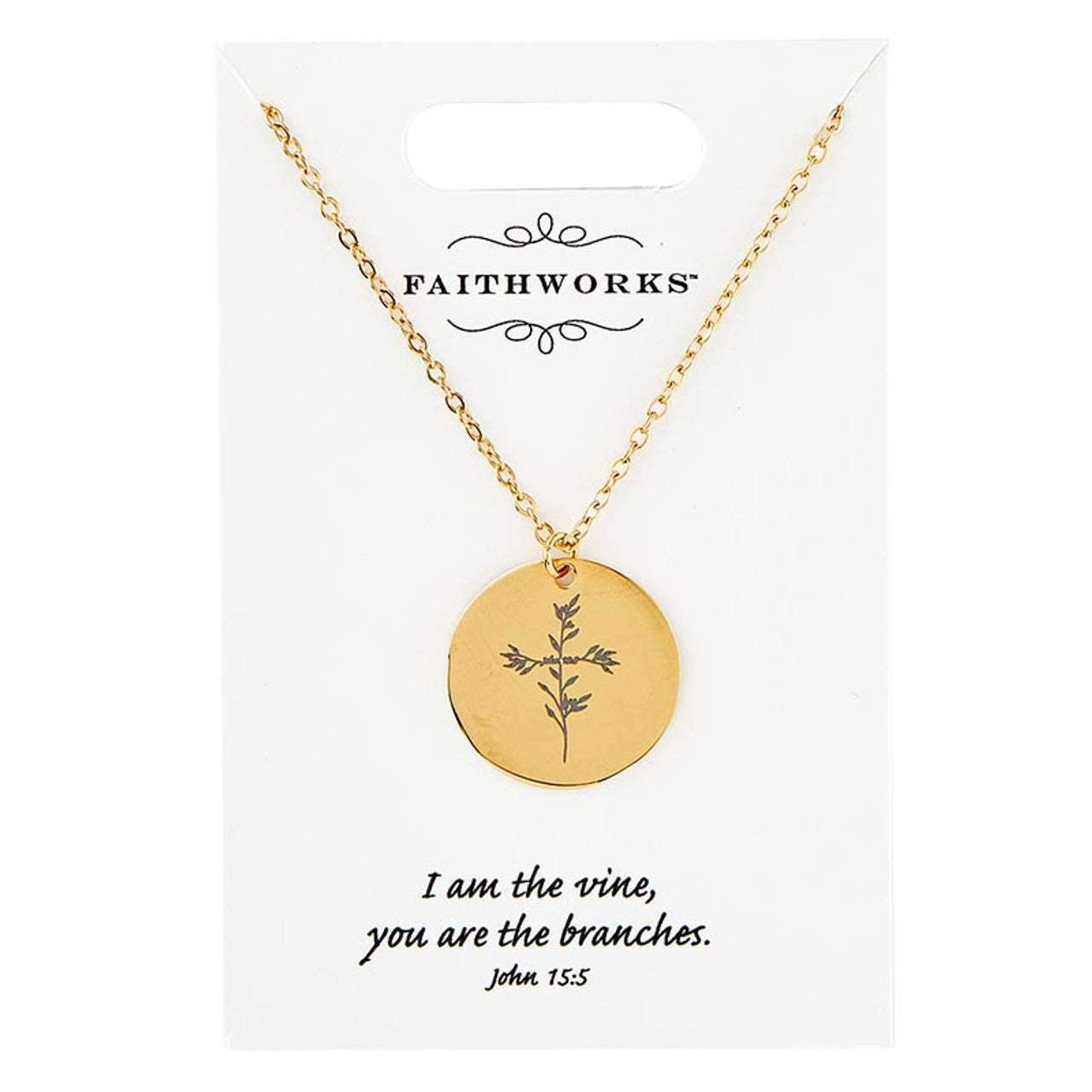 Circle Pendant Necklace- Jesus is the Vine