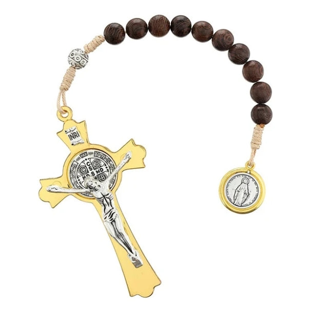 St. Benedict Wooden One Decade Rosary