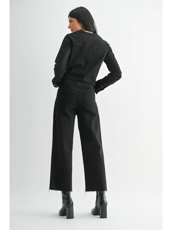 Black Petite Palazzo Jean