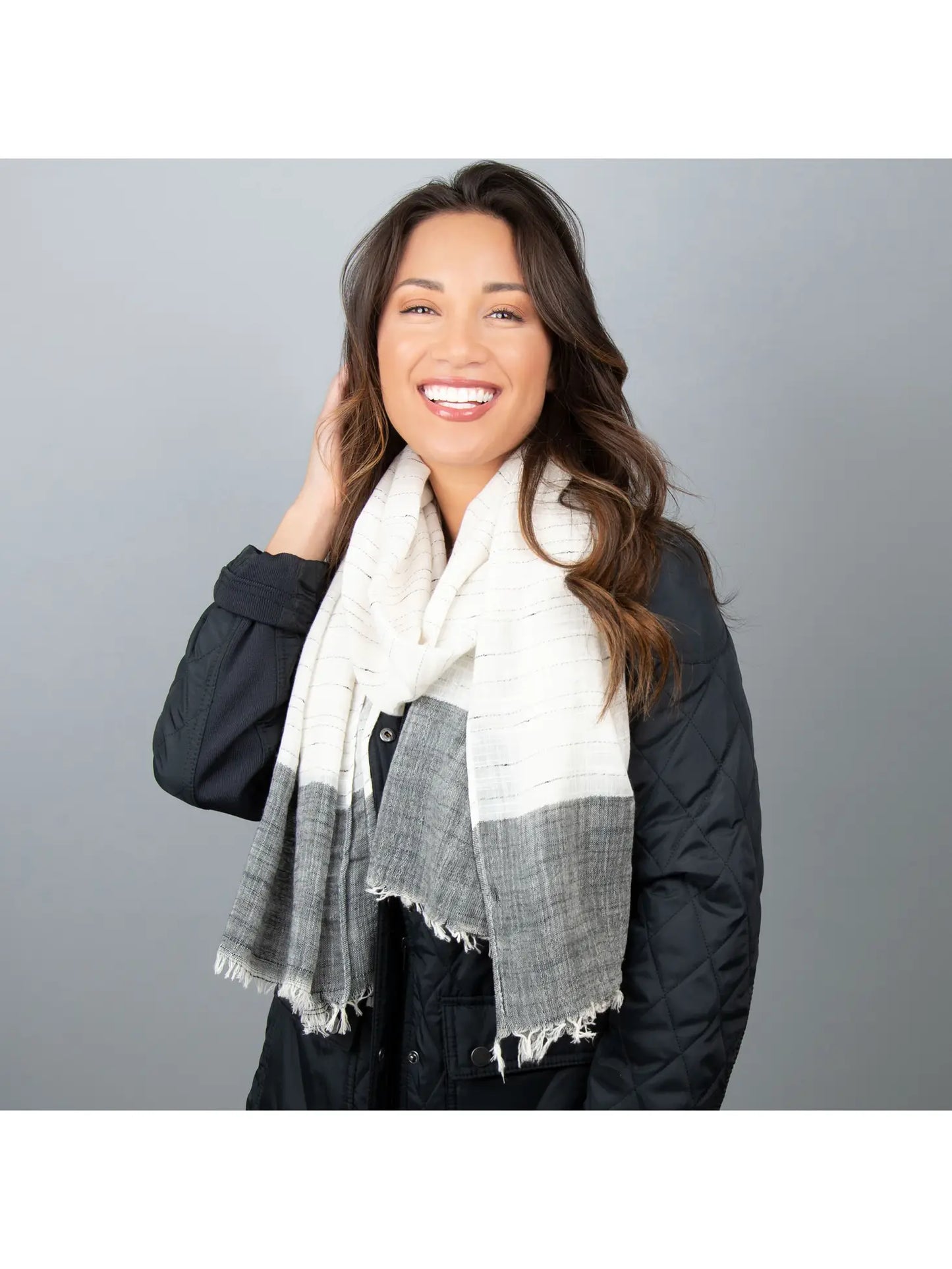 Tristabel Lightweight Textured Raw Hem Scarf