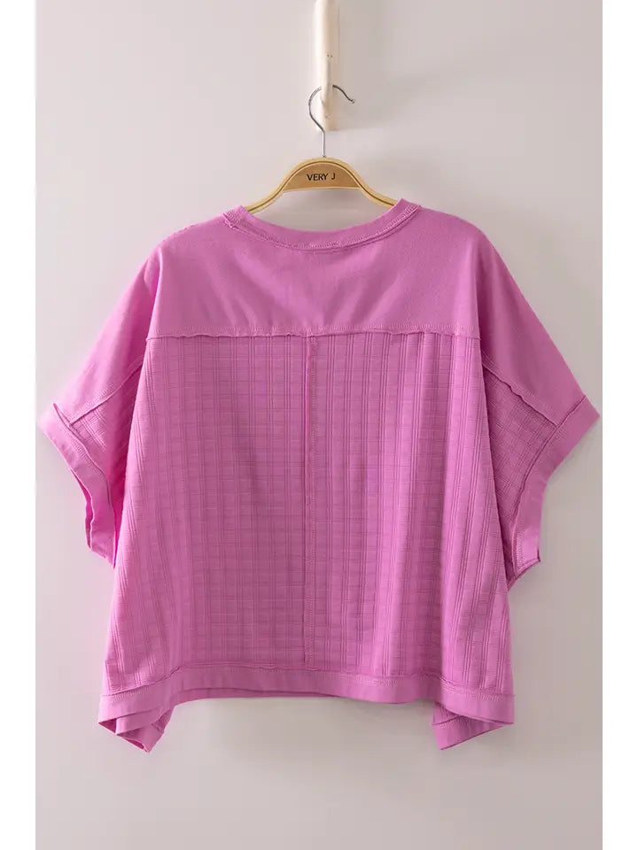 Dolman Sleeve Textured Top