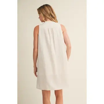 Linen Sleeveless Shift Dress