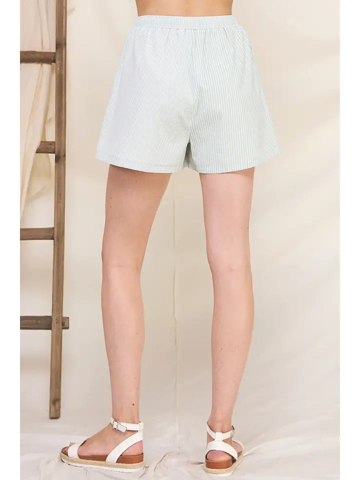 Sage Striped Shorts