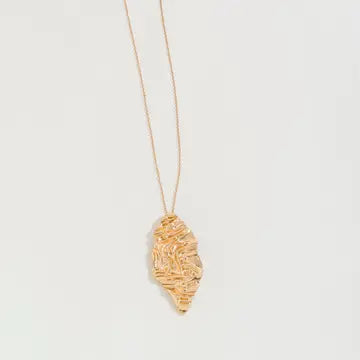 Crumpled Metal Pendant Necklace