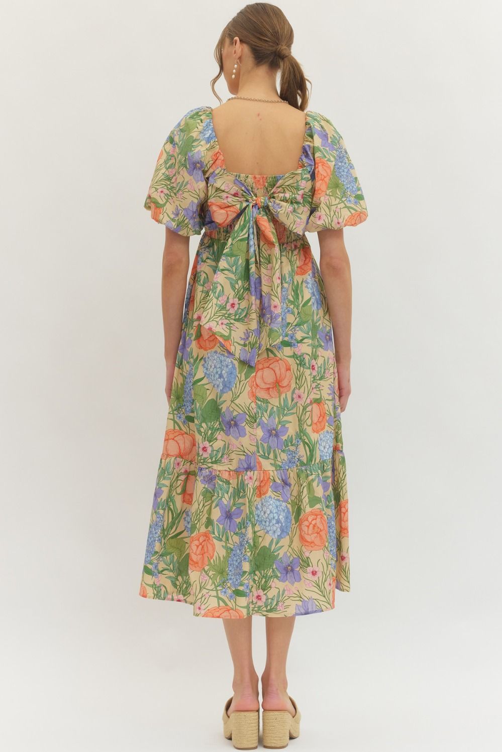 Tropical Floral Midi Dress