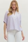 Lavender Striped Dolman Sleeve Top