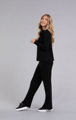 SLOUCH NECK WAFFLE SWEATER, LONG SLEEVE
