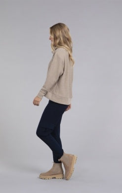 TURTLE NECK HIGH LOW RIB SWEATER, LONG SLEEVE