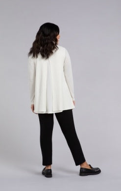 SPLIT BACK WAFFLE SWEATER, LONG SLEEVE