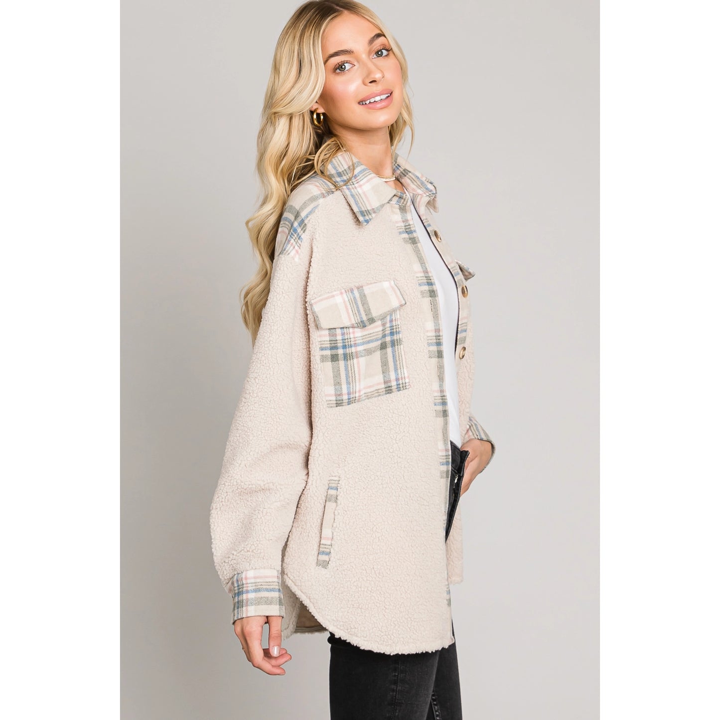 Vanilla Cupcake Sherpa Shacket