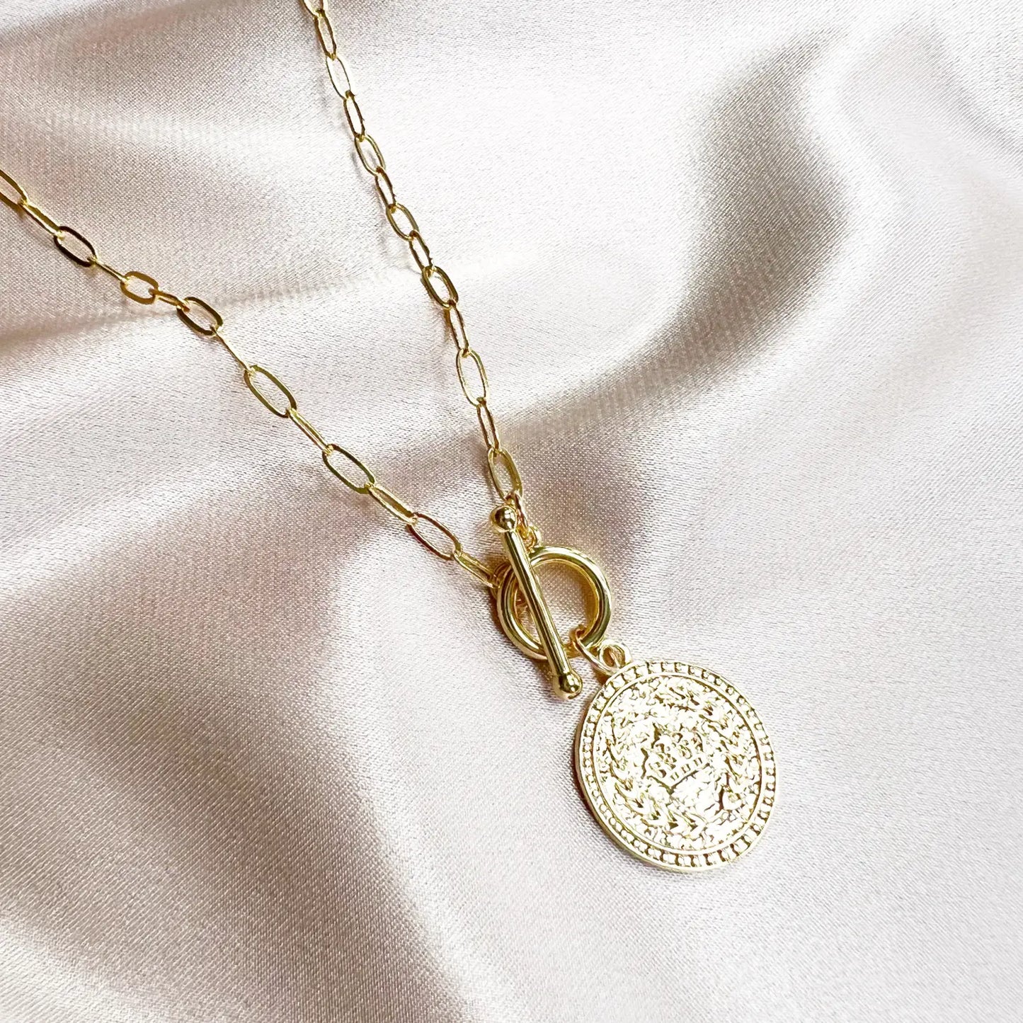 Golden Token Toggle Necklace Gold Filled