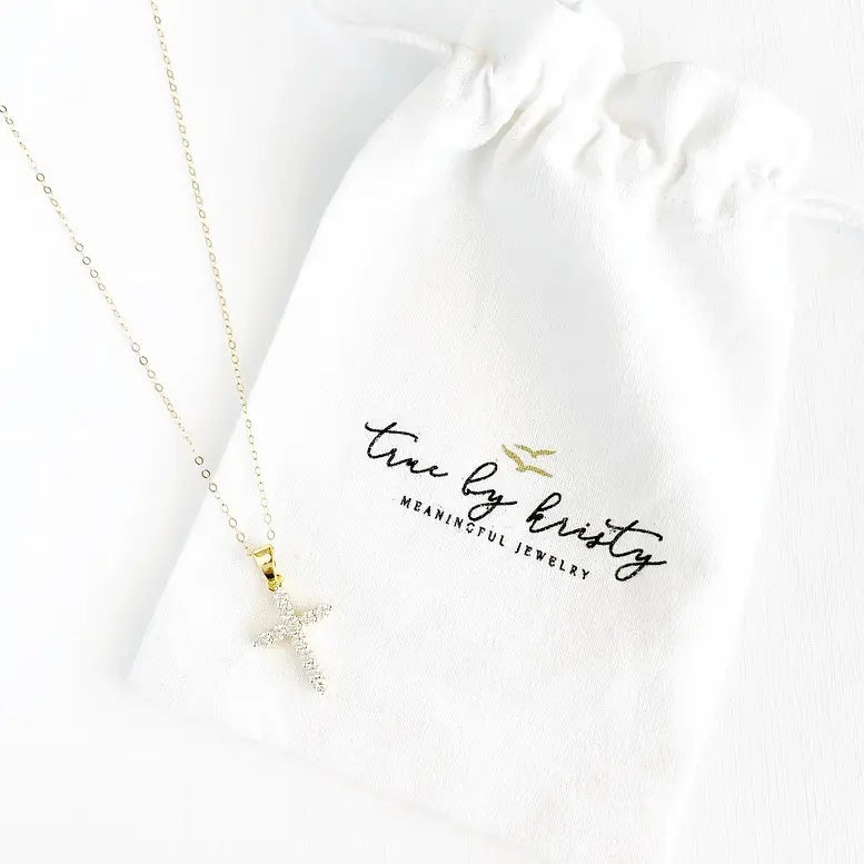 Cross Cz Necklace Gold Filled