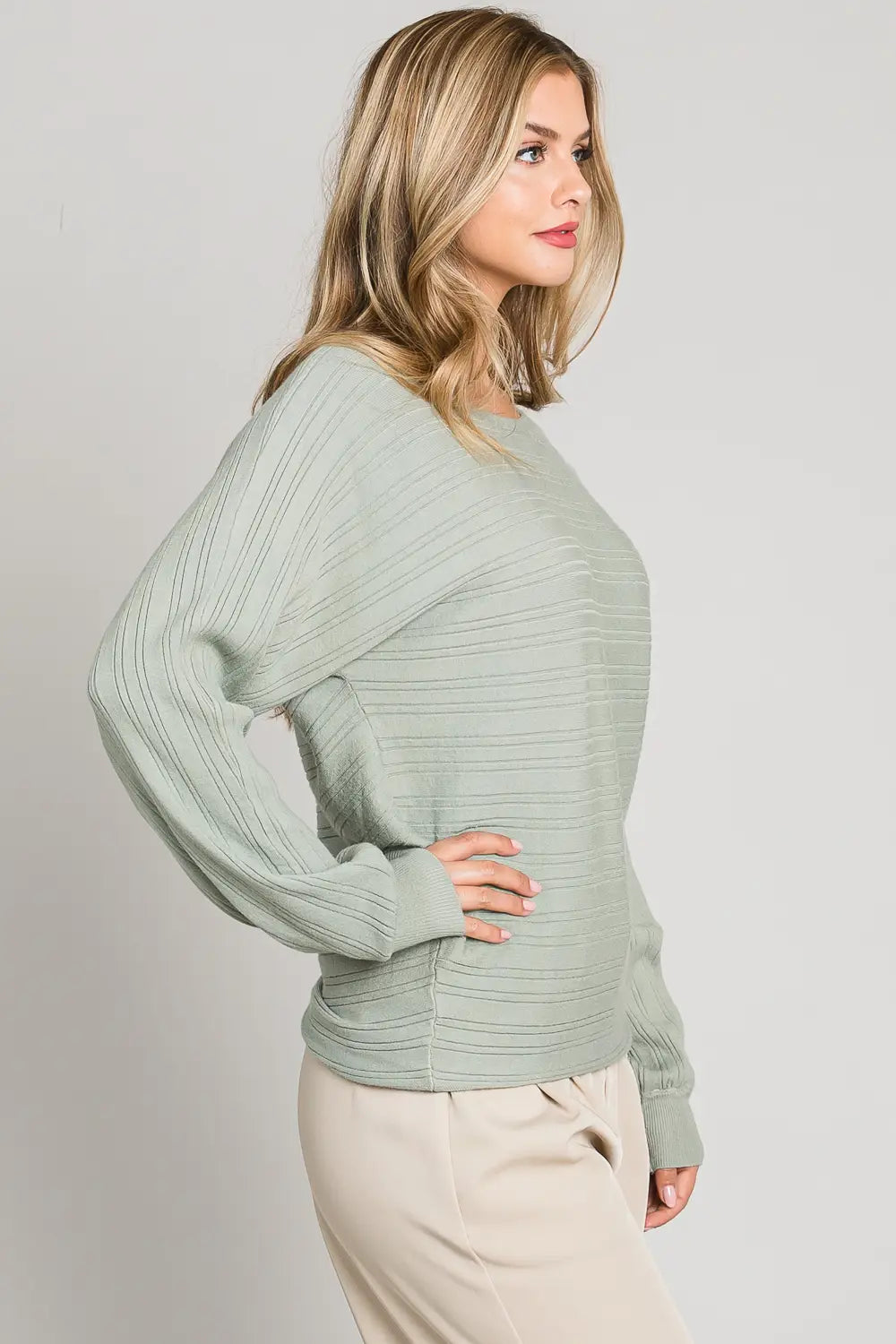 Mint Rib Gauge Sweater