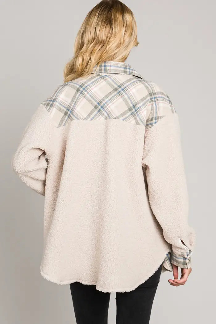 Vanilla Cupcake Sherpa Shacket