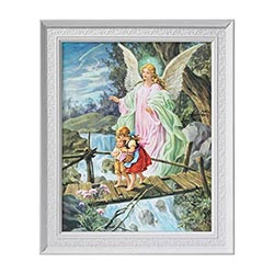 Guardian Angel Crossing Bridge Framed Print