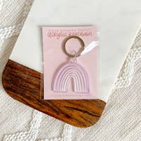 Purple Rainbow Keychain 2x2 in
