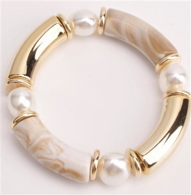 Acrylic Bamboo Tube and Gold Stretch