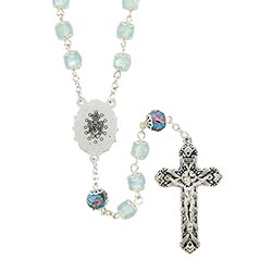 Paola Carola Miraculous Rosary - Aqua