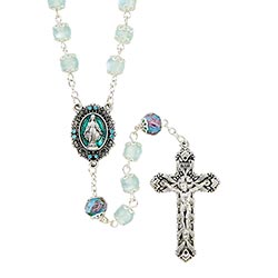 Paola Carola Miraculous Rosary - Aqua