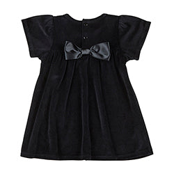 Velour Dress - Black, 6-12 months