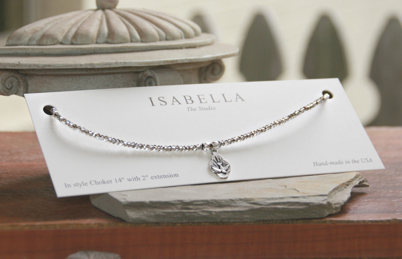 Dove Medal Platinum Beaded Choker