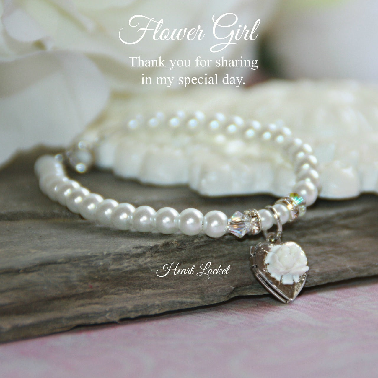 Flower Girl 5" Bracelet with Locket